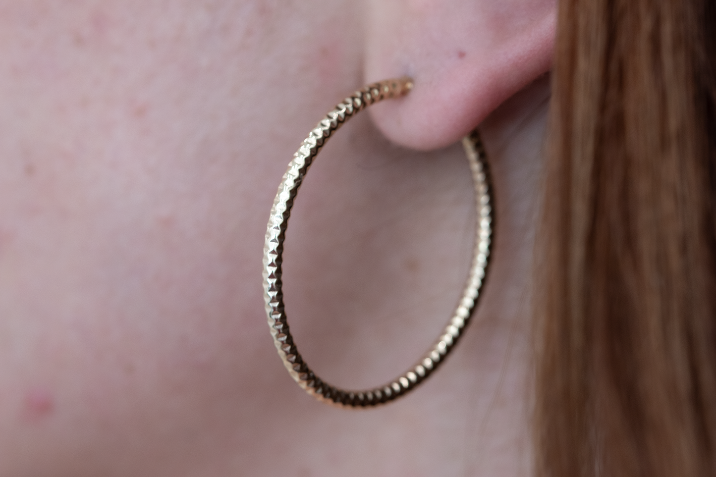 14K Ridged Earrings 2.61 grams