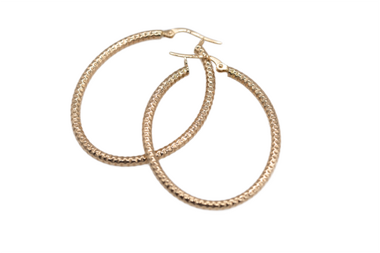 Earrings hoops classic 14K Italian gold.