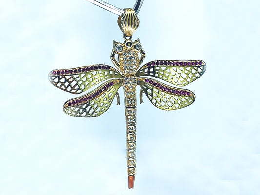 Dragonfly Pendant 14KT 8.8