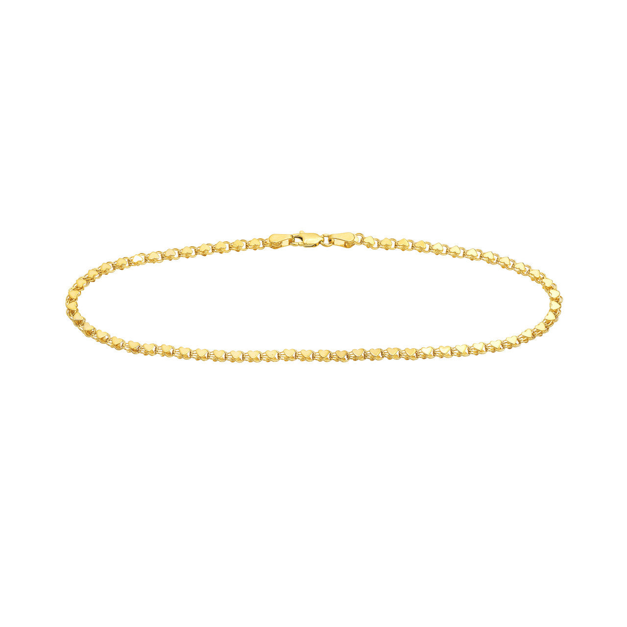 3.0mm Mirror Heart Chain Anklet