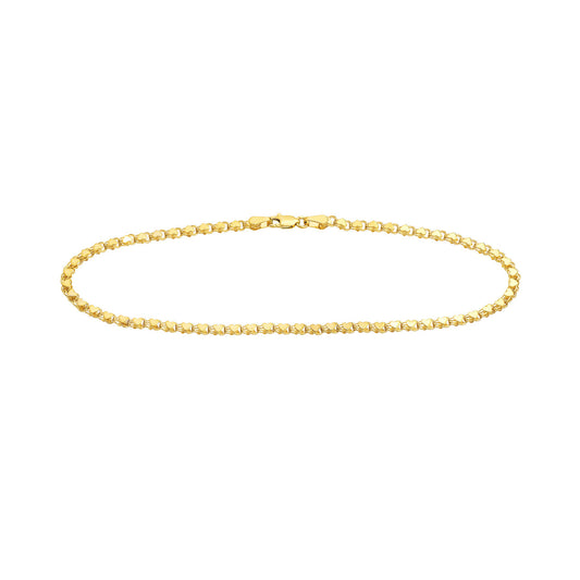 3.0mm Mirror Heart Chain Anklet