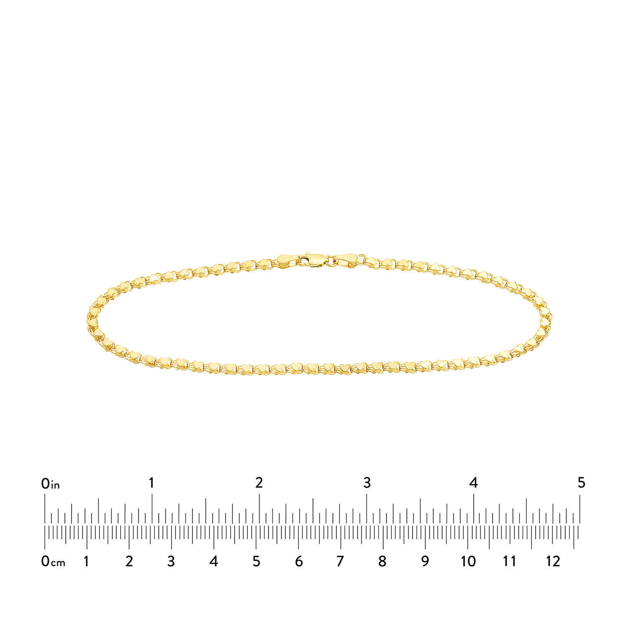 3.0mm Mirror Heart Chain Anklet