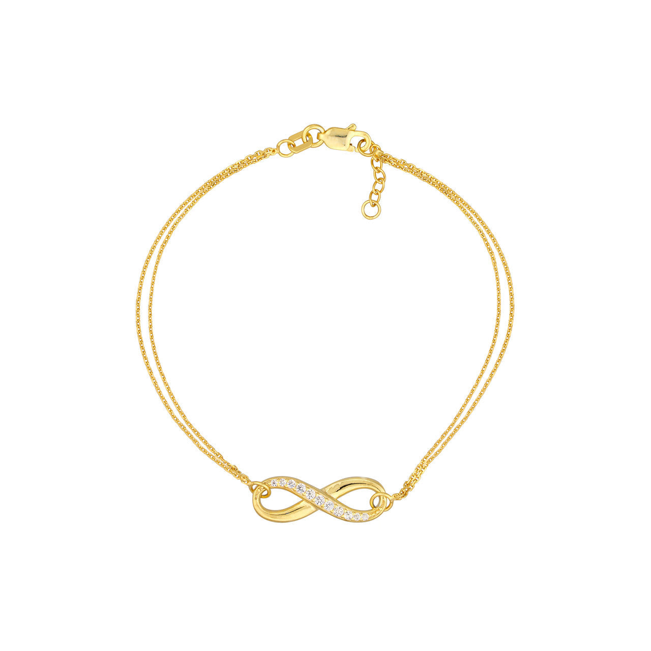 Half-CZ Infinity Adjustable Bracelet