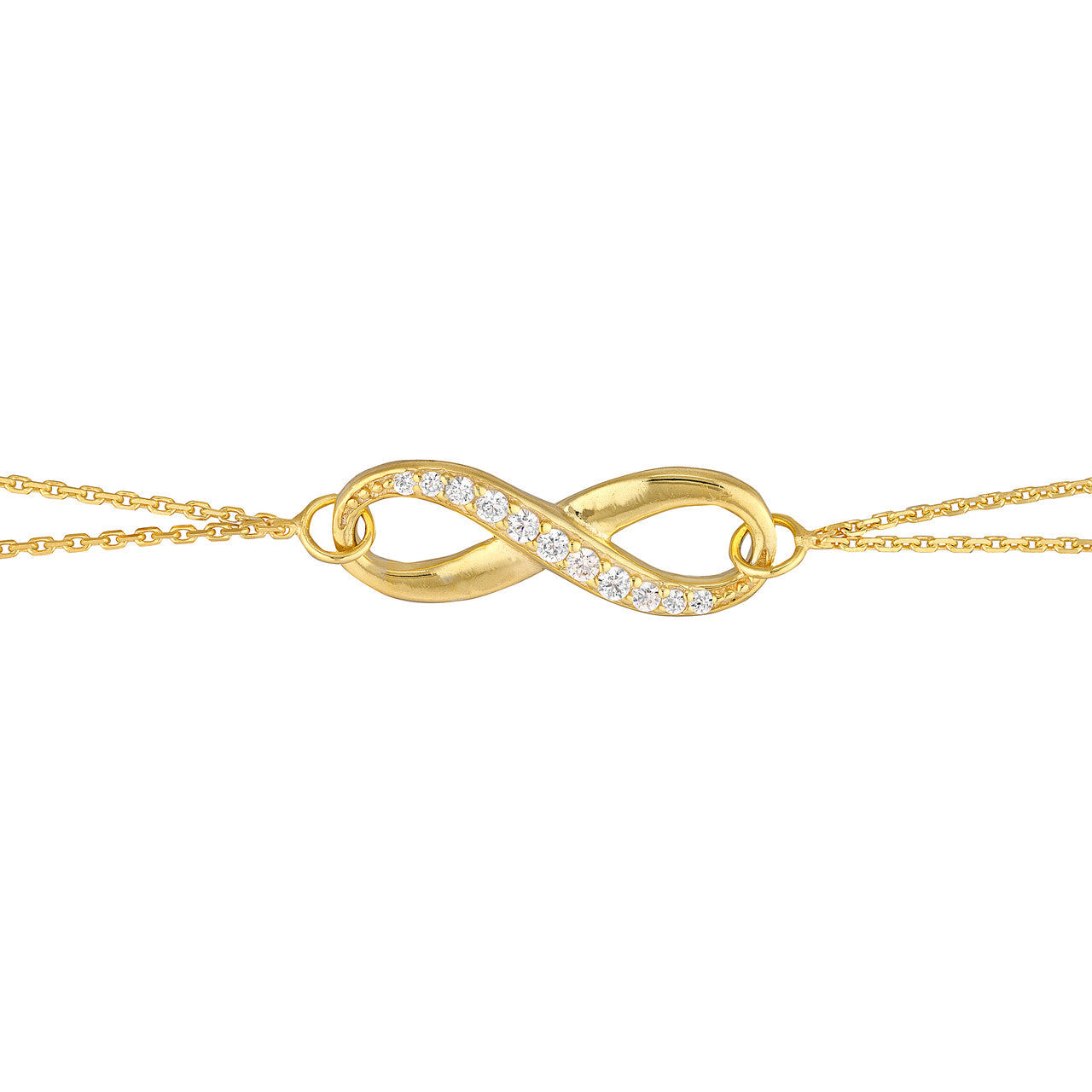 Half-CZ Infinity Adjustable Bracelet