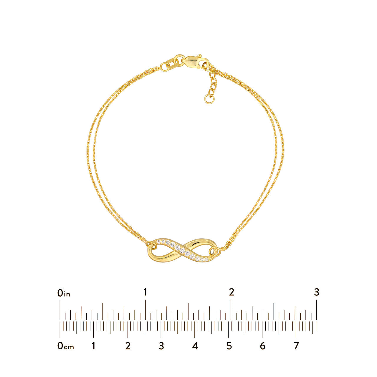 Half-CZ Infinity Adjustable Bracelet