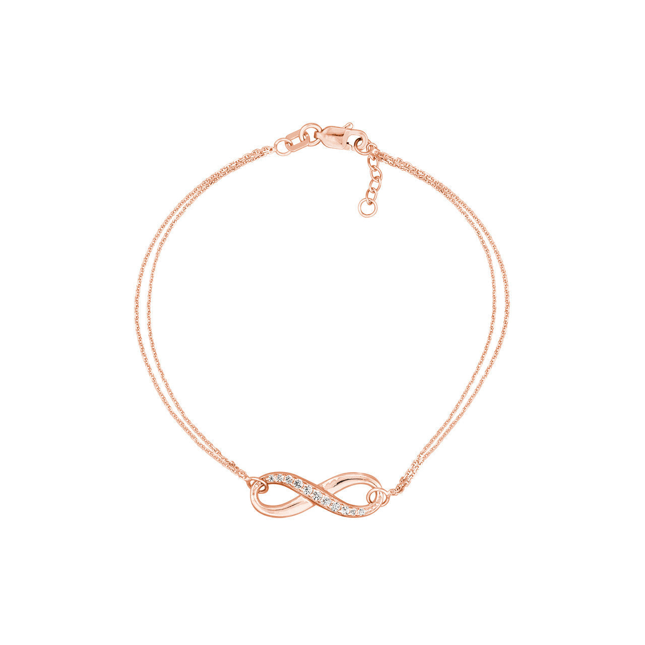 Half-CZ Infinity Adjustable Bracelet