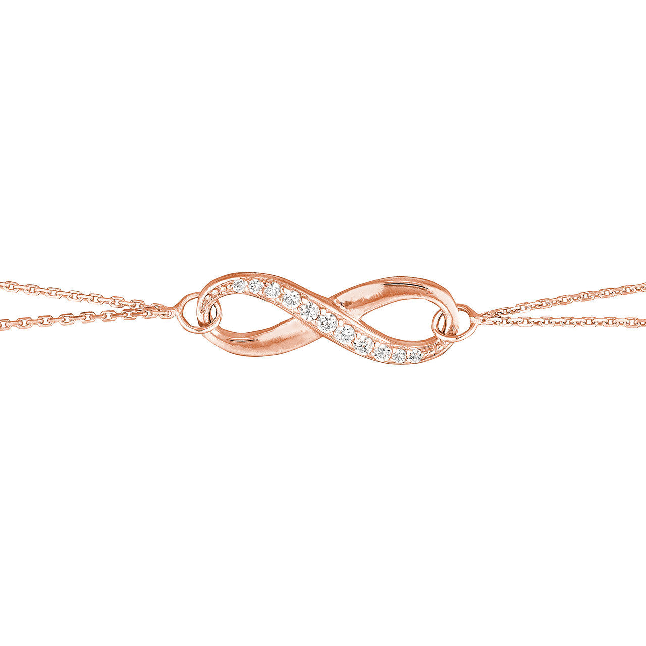 Half-CZ Infinity Adjustable Bracelet