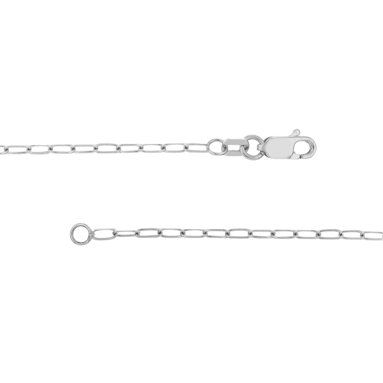 Sterling Silver Love Dog Tag Paper Clip Chain Charm Necklace