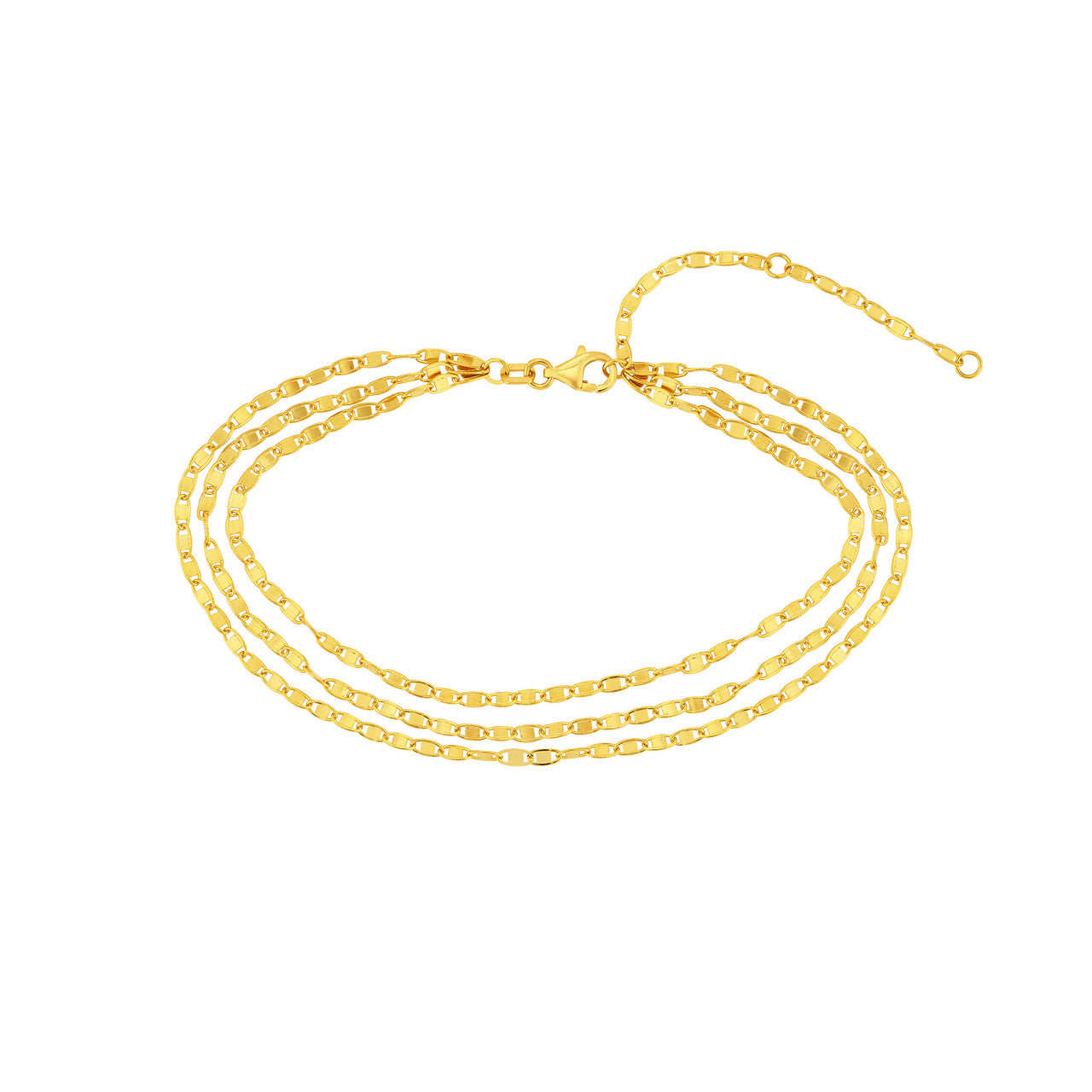 Triple Twist Mariner Layered Anklet