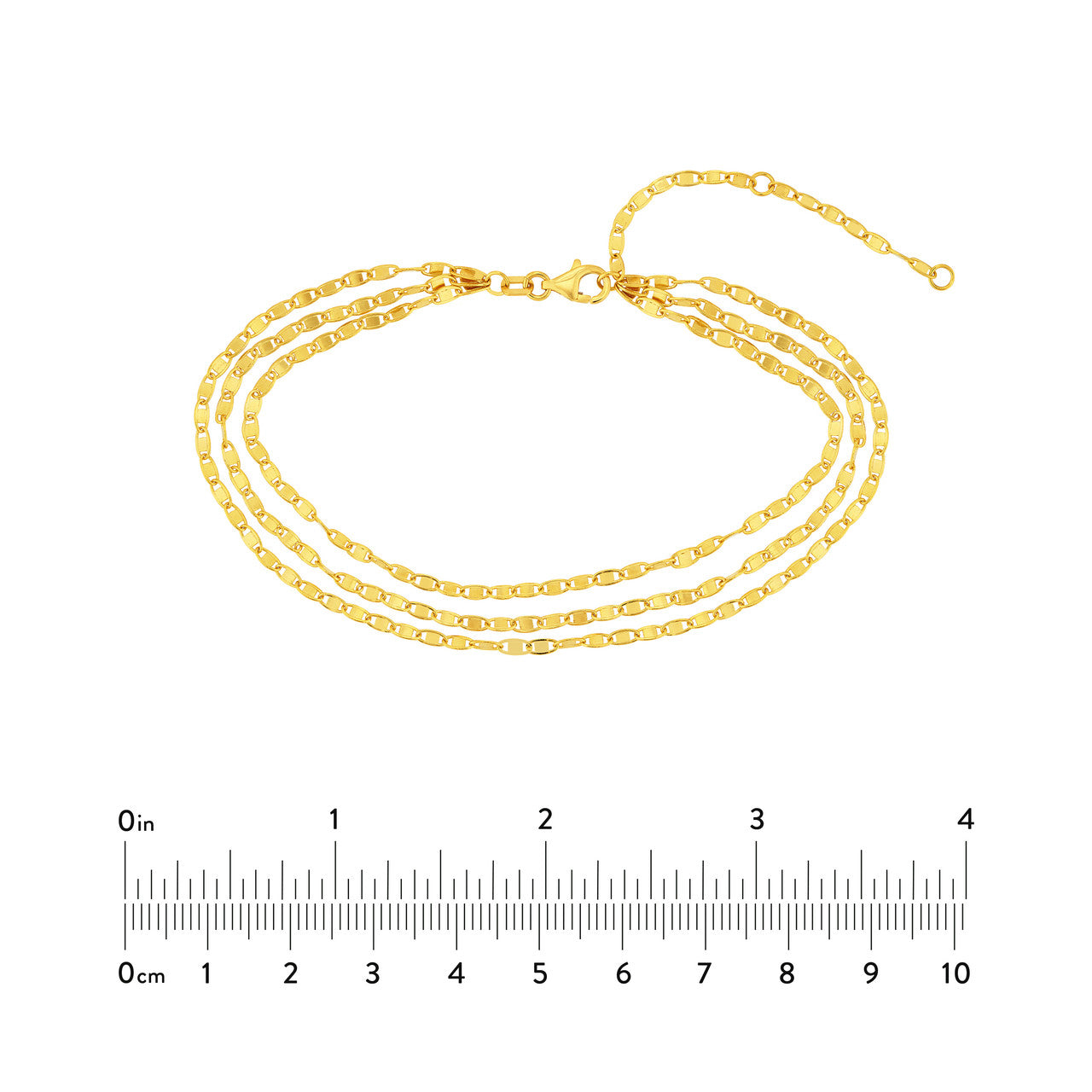 Triple Twist Mariner Layered Anklet