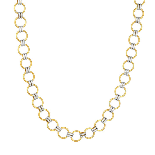 Two-Tone Round Link Necklace