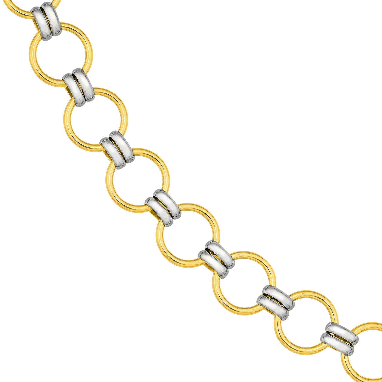 Two-Tone Round Link Necklace