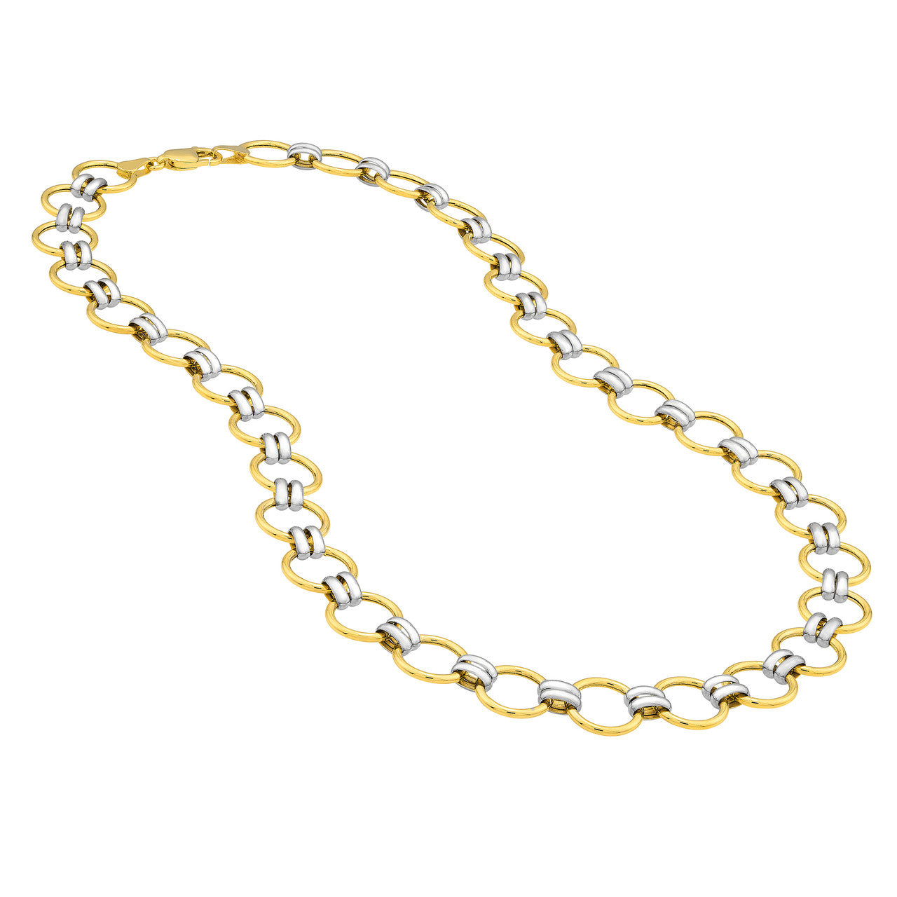 Two-Tone Round Link Necklace