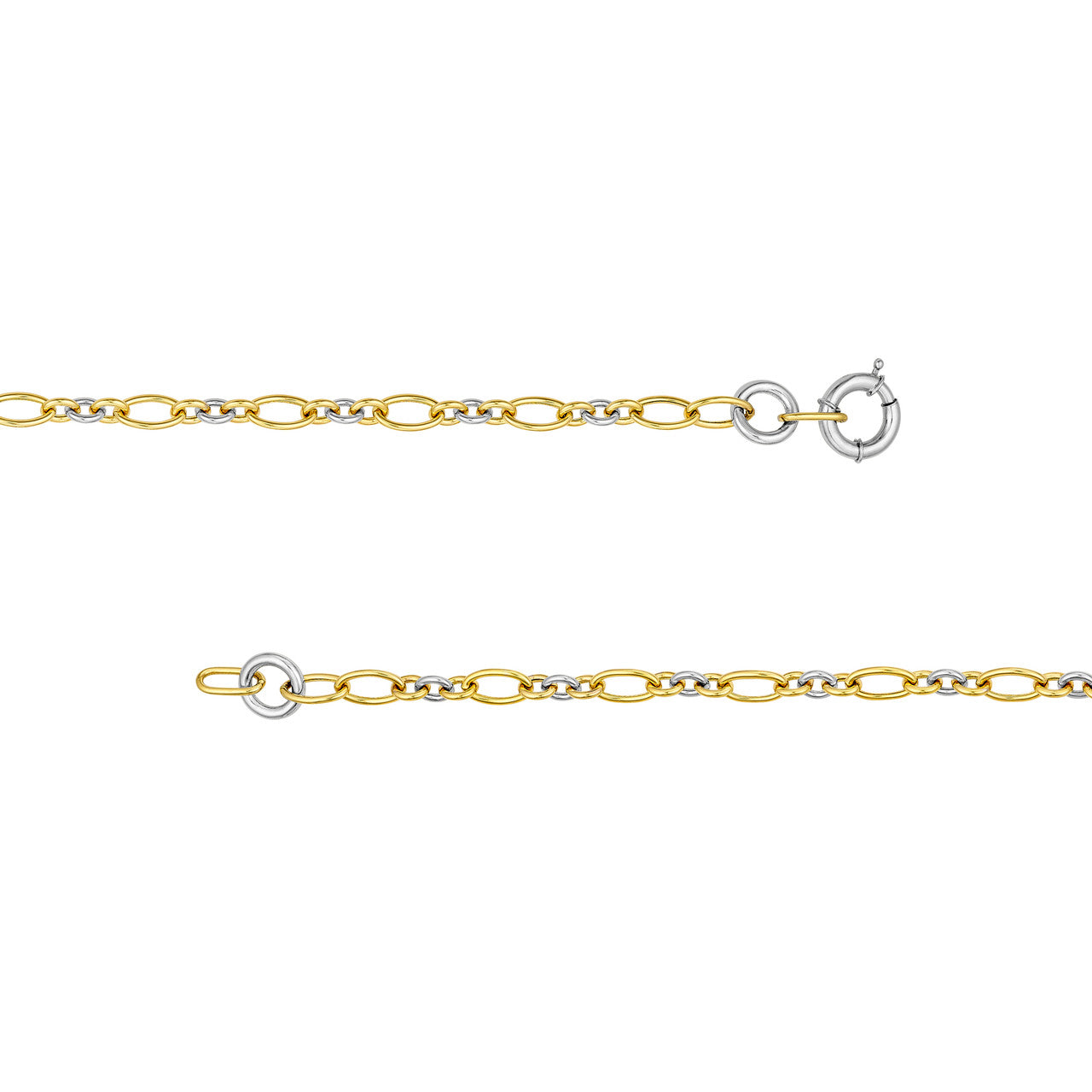 Two Tone Alternate Oval Link Necklace