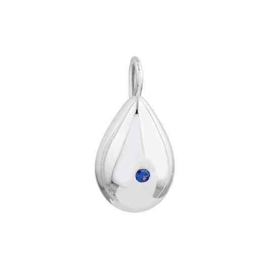 Sapphire Puffed Teardrop Pendant