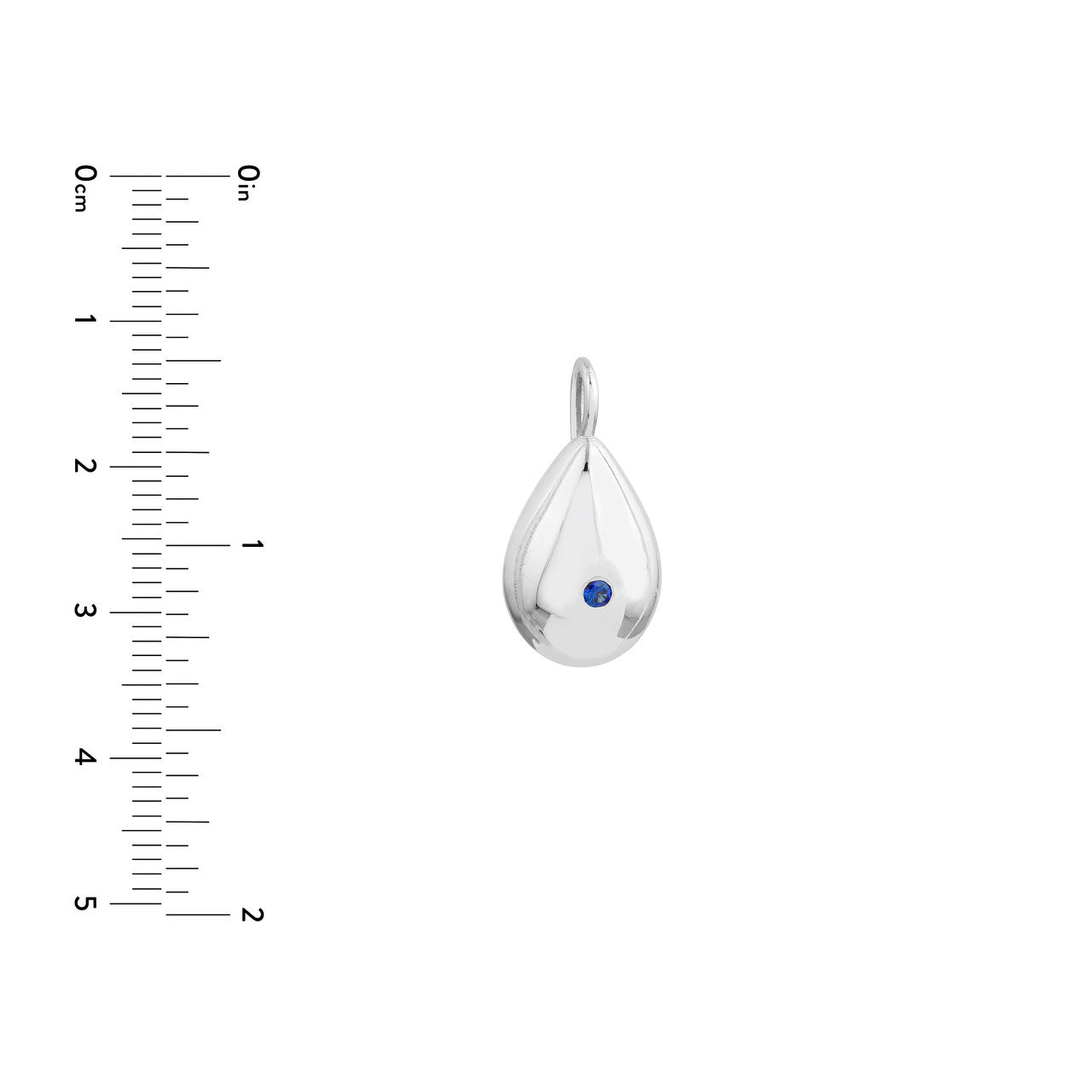 Sapphire Puffed Teardrop Pendant