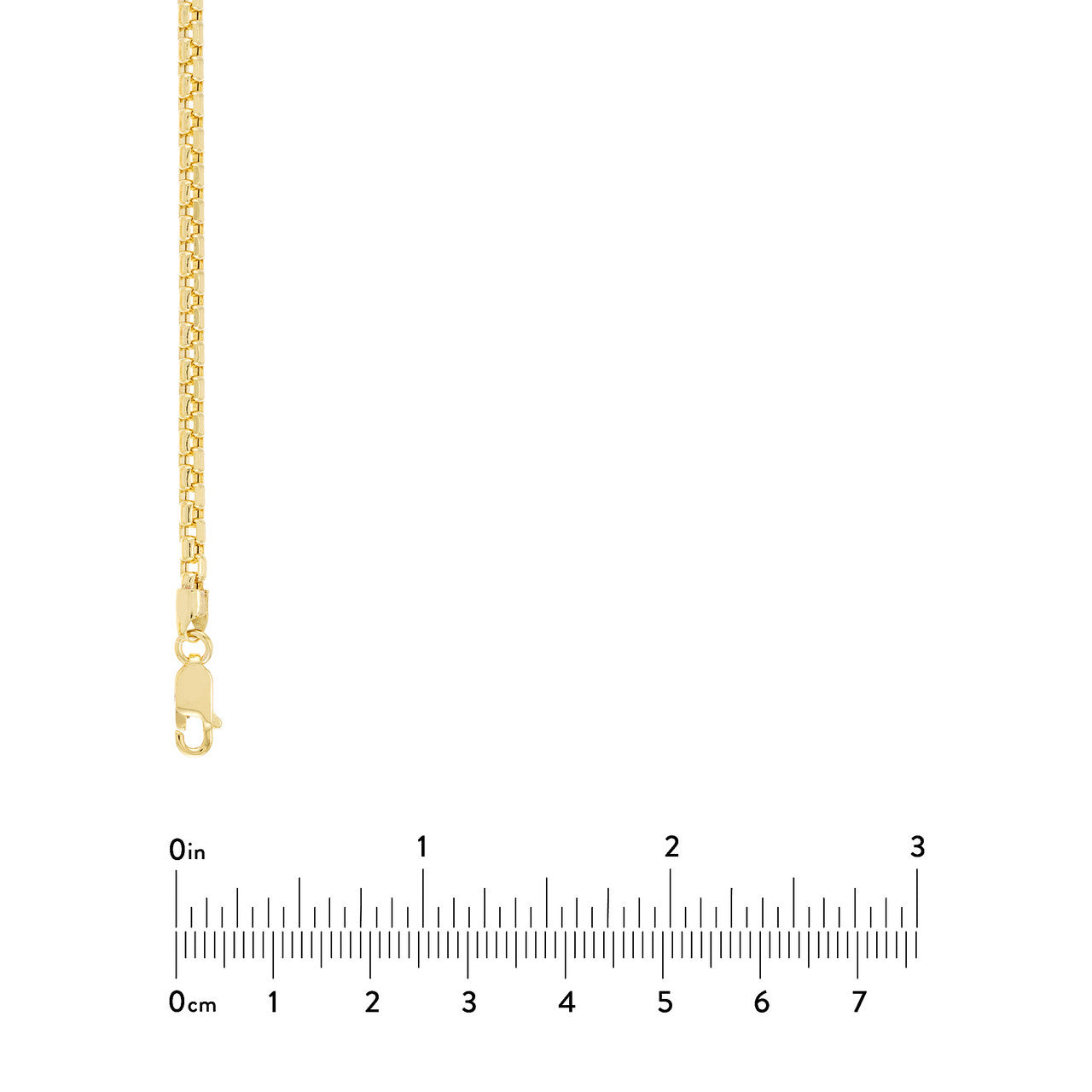 3.4mm D/C Round Box Chain with Lobster Lock End Caps