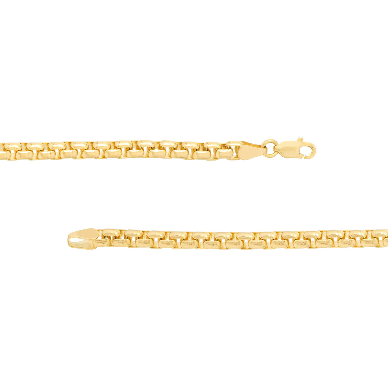 3.95mm Solid Round Box Chain with Lobster Lock