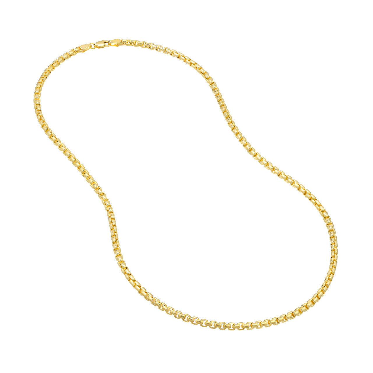 3.3mm Solid Round Box Chain with Lobster Lock