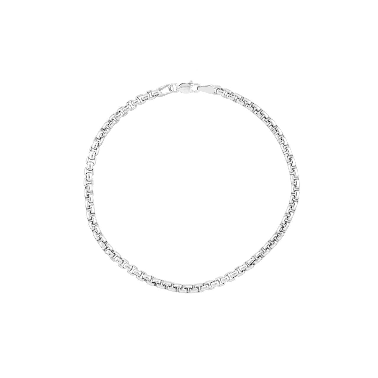 3.3mm Solid Round Box Chain with Lobster Lock