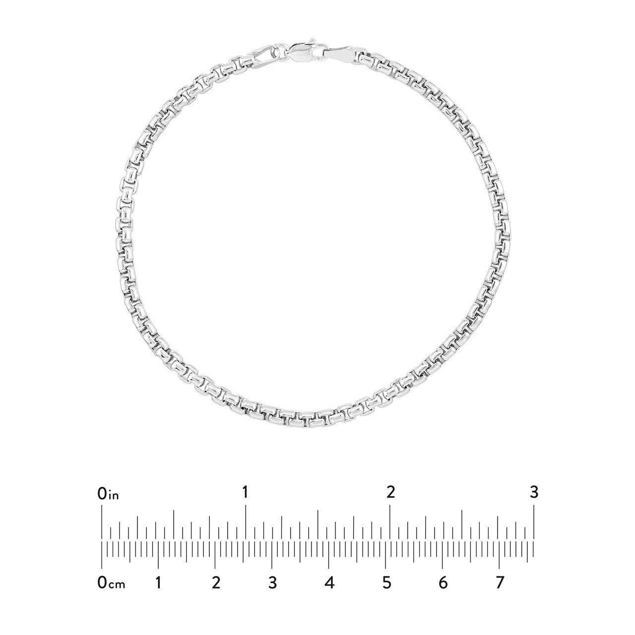 3.3mm Solid Round Box Chain with Lobster Lock