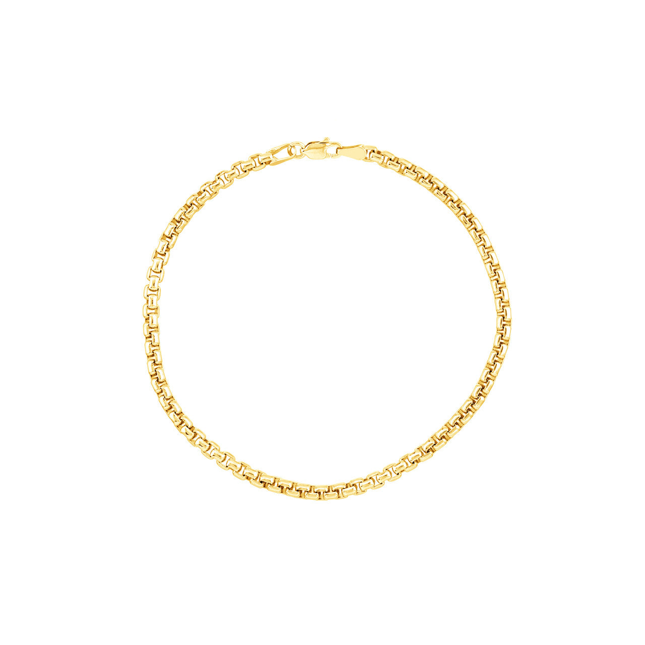 3.3mm Solid Round Box Chain with Lobster Lock