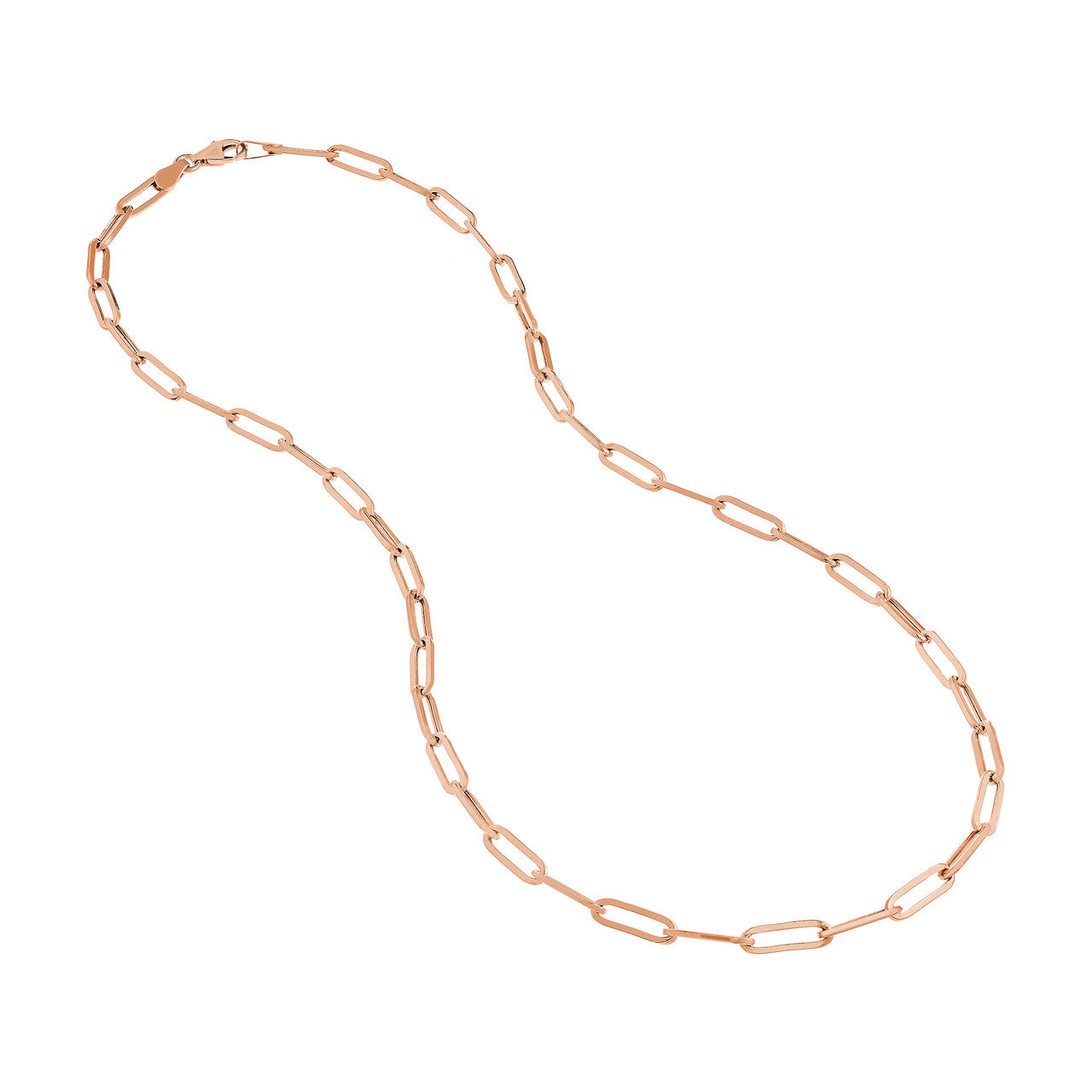 3.80mm Hollow Paperclip Chain with Pear Lock