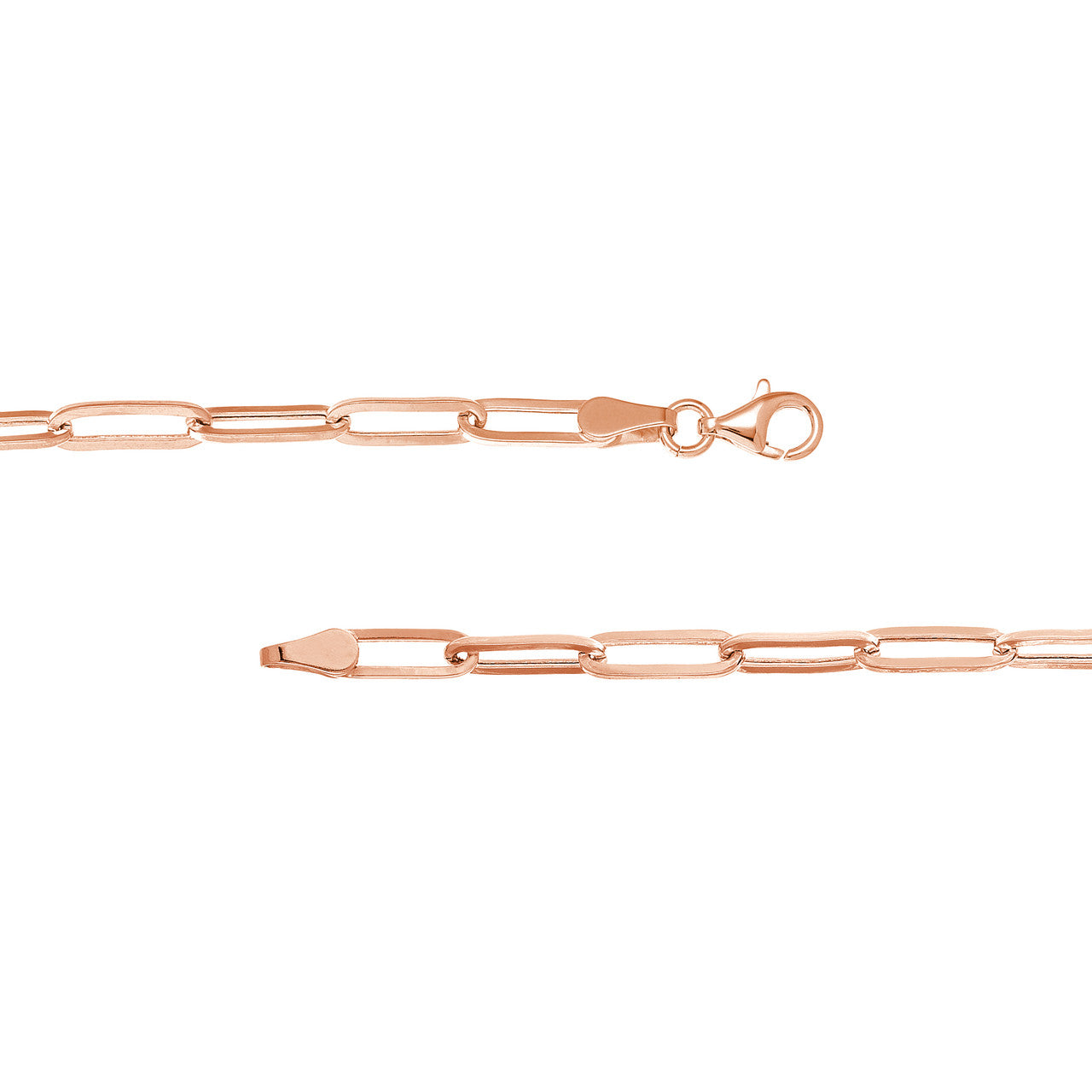 3.80mm Hollow Paperclip Chain with Pear Lock