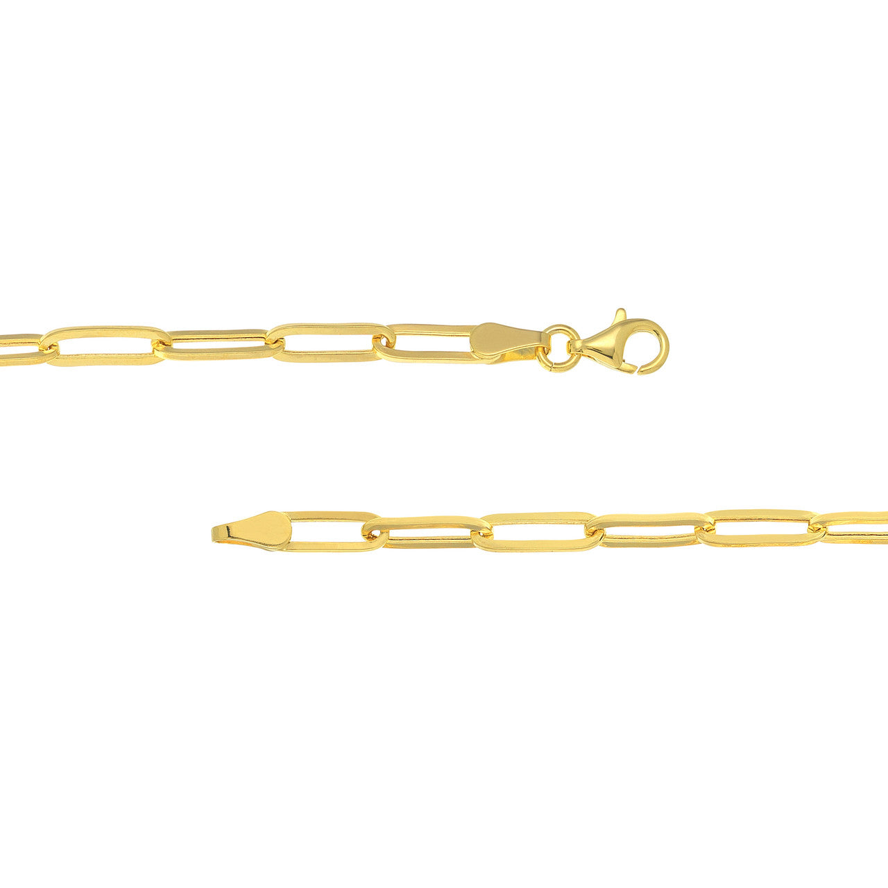 3.80mm Hollow Paperclip Chain with Pear Lock