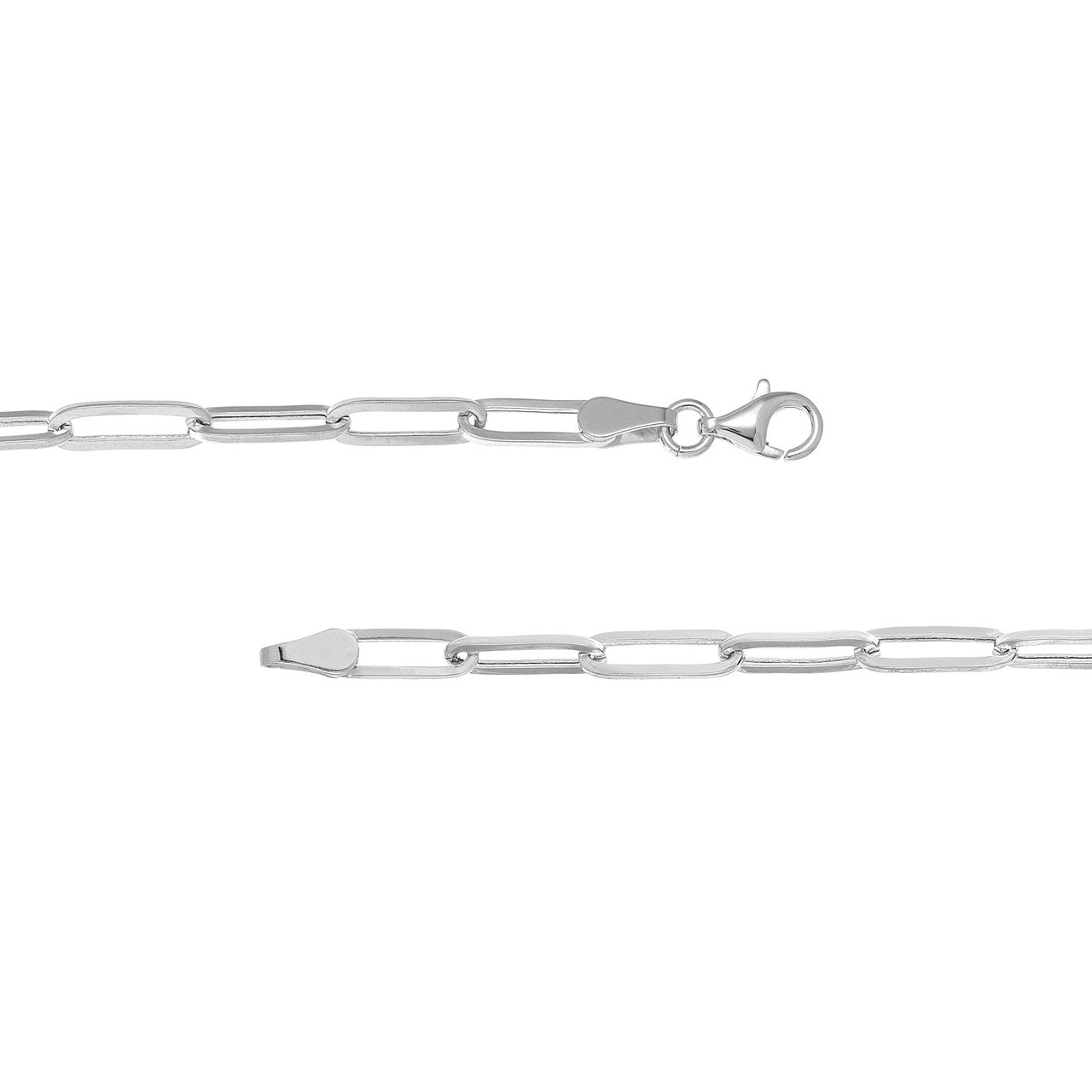 3.80mm Hollow Paperclip Chain with Pear Lock