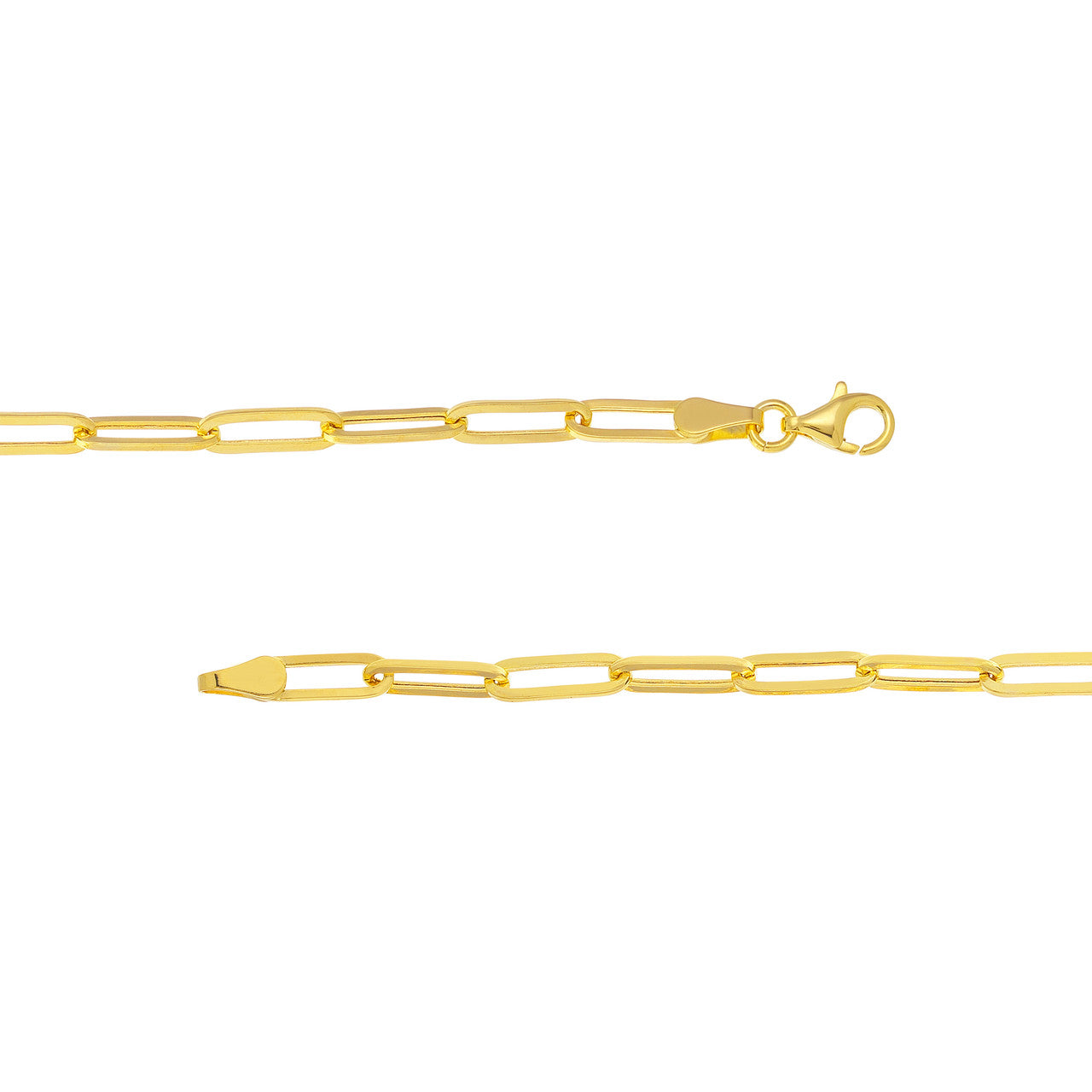 3.80mm Hollow Paperclip Chain with Pear Lock