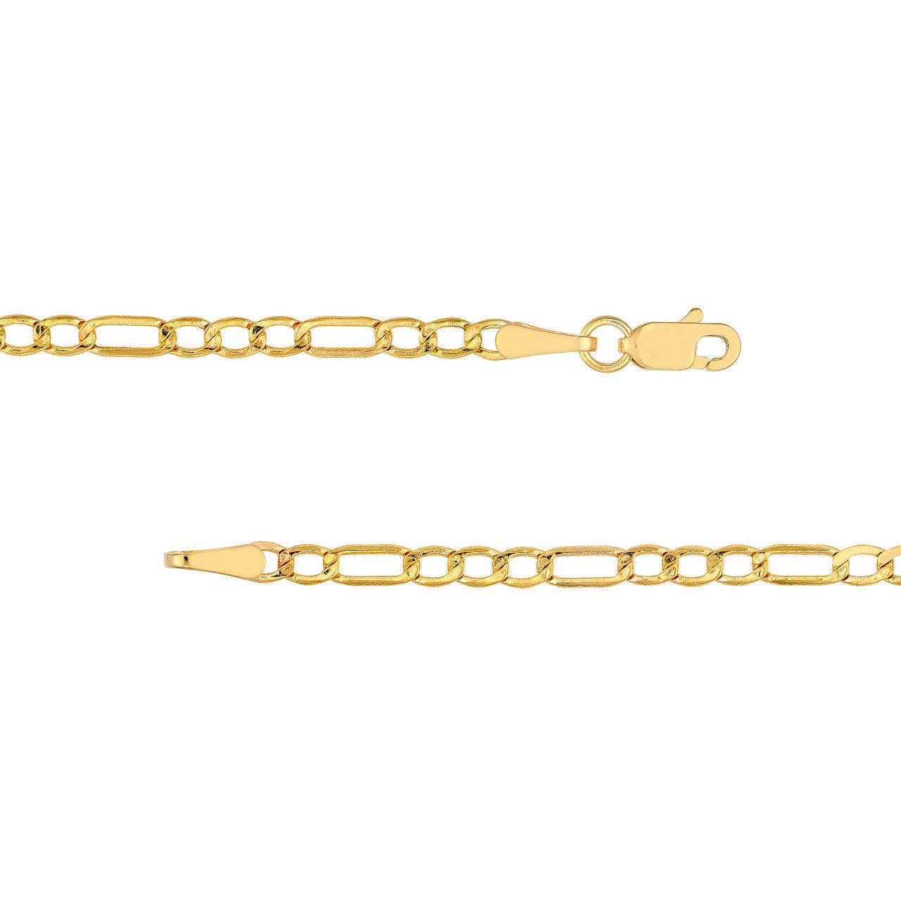 2.45mm Hollow Beveled Figaro Chain