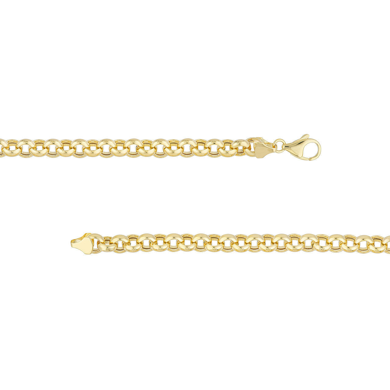 8mm Hollow Rolo Chain with Pear Lobster Lock