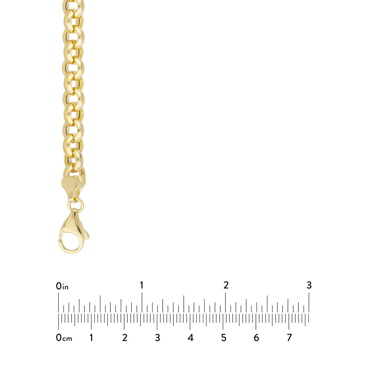 8mm Hollow Rolo Chain with Pear Lobster Lock