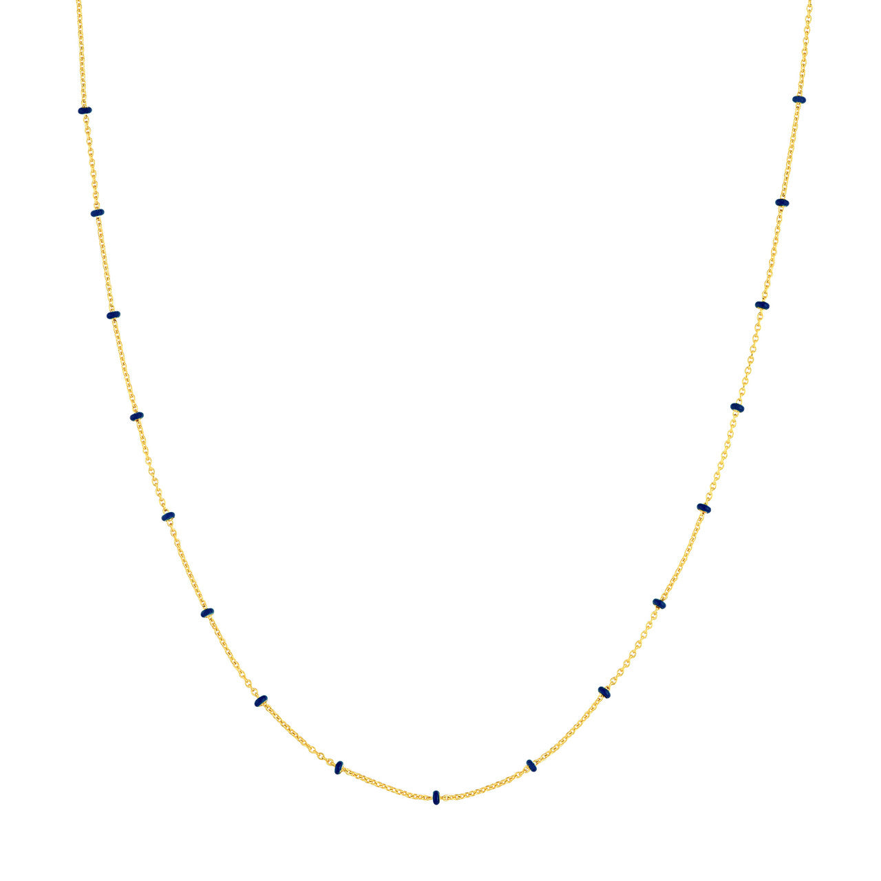 Navy Enamel Bead Saturn Chain