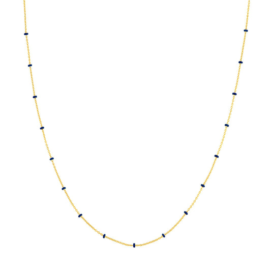 Navy Enamel Bead Saturn Chain