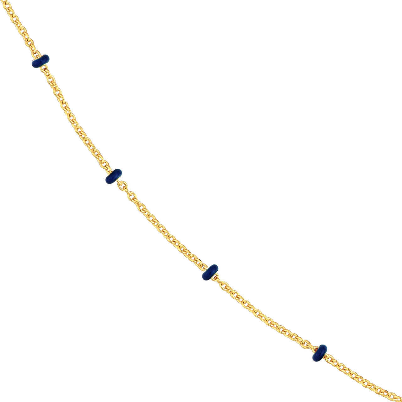 Navy Enamel Bead Saturn Chain