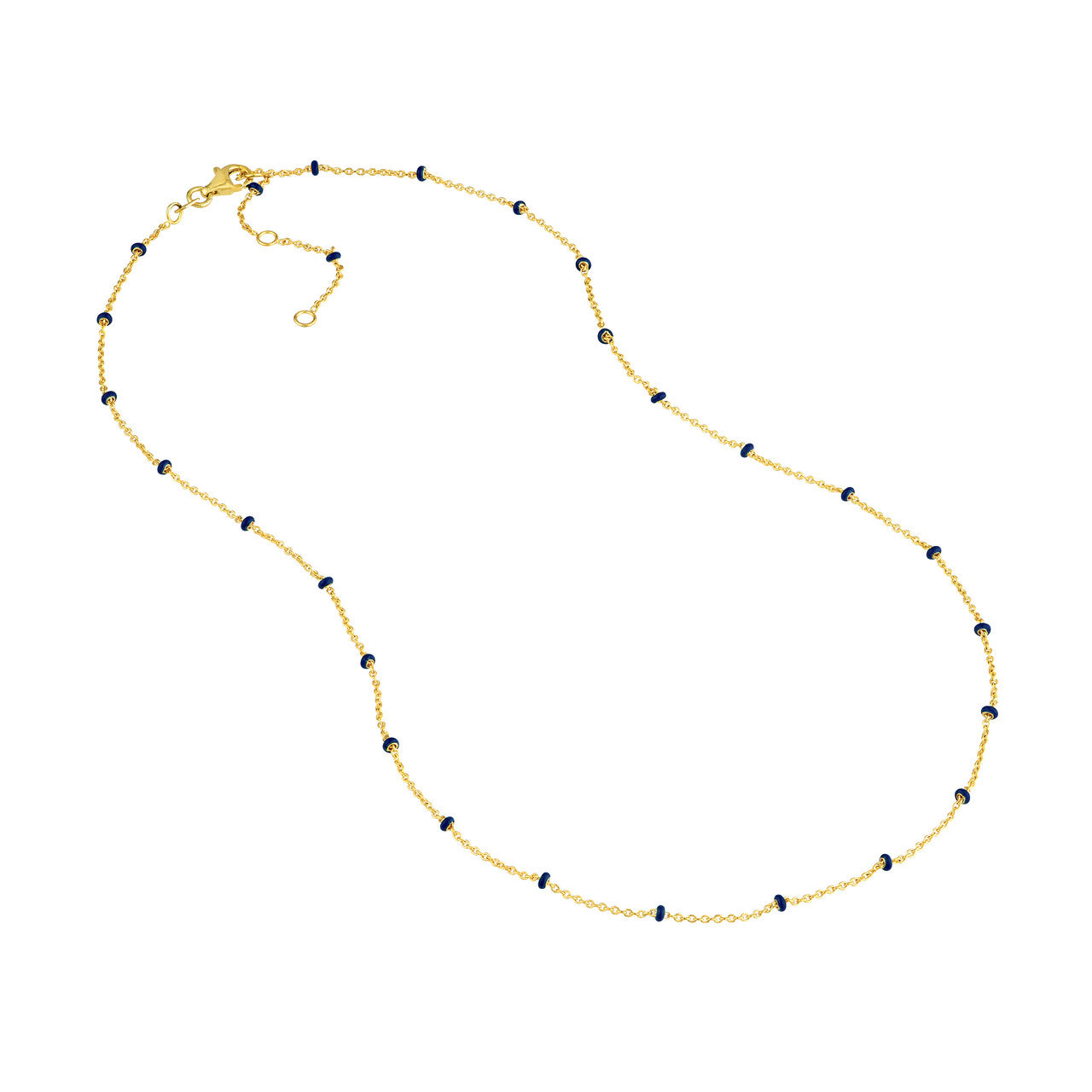 Navy Enamel Bead Saturn Chain