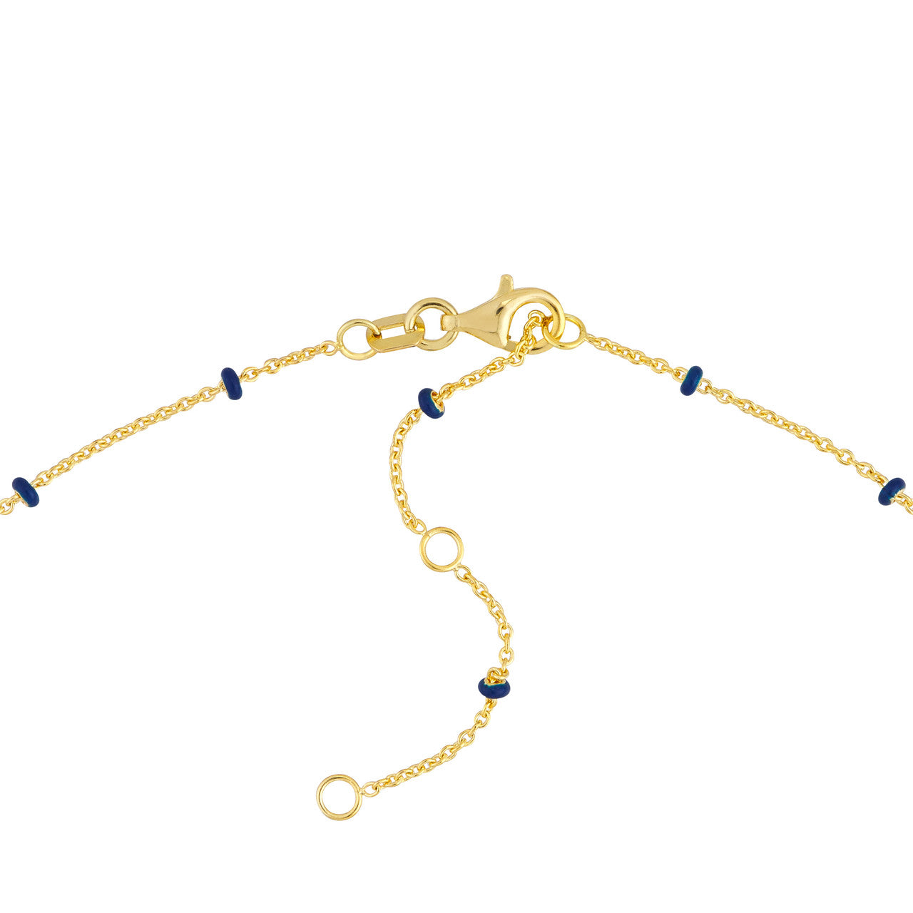 Navy Enamel Bead Saturn Chain