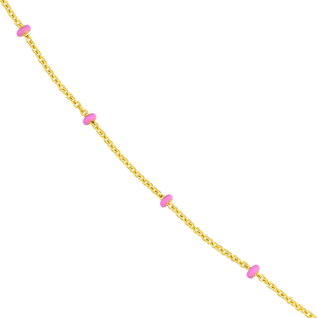 Pink Enamel Bead Saturn Chain