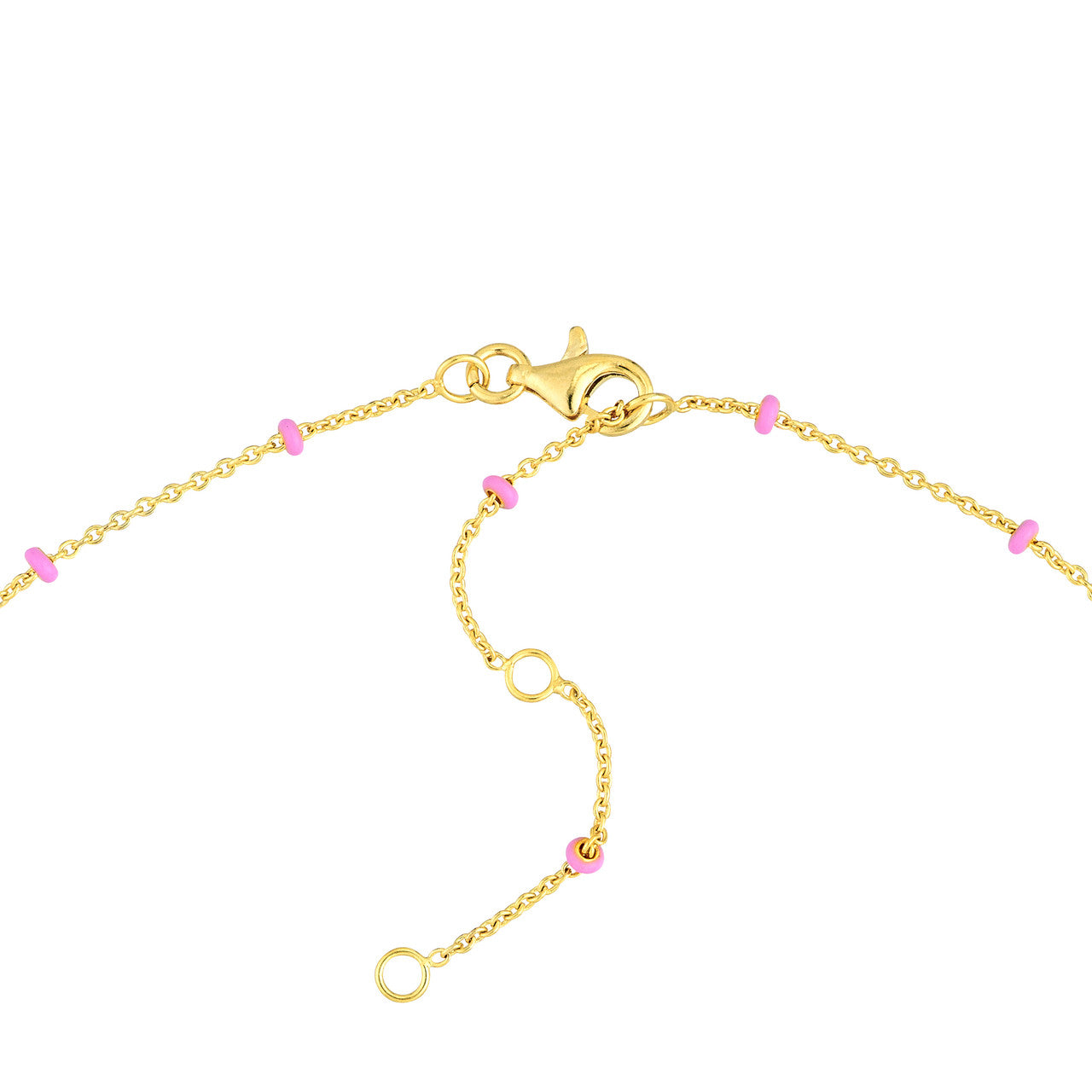 Pink Enamel Bead Saturn Chain