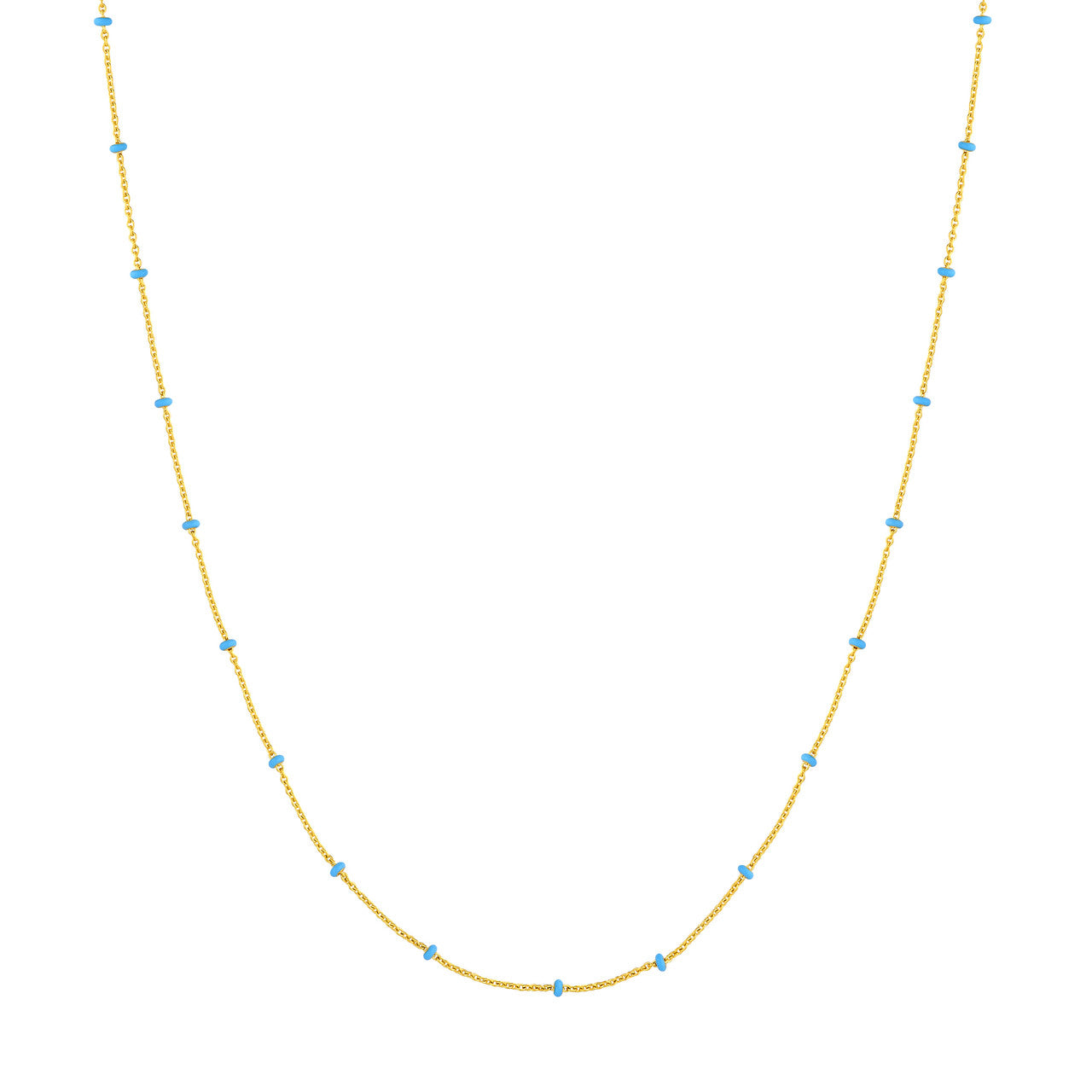 Baby Blue Enamel Bead Saturn Chain