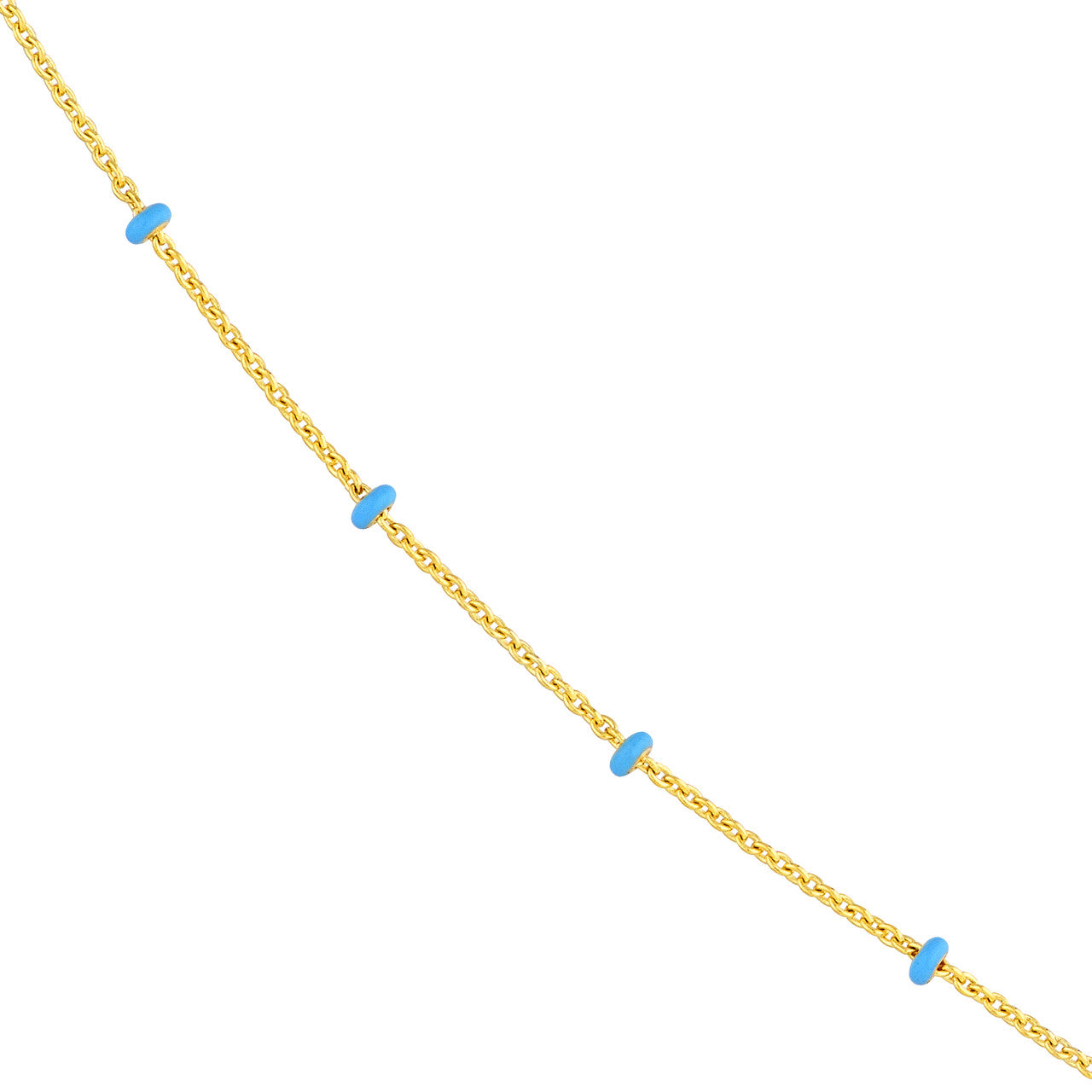 Baby Blue Enamel Bead Saturn Chain