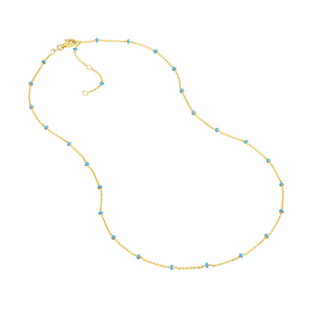 Baby Blue Enamel Bead Saturn Chain