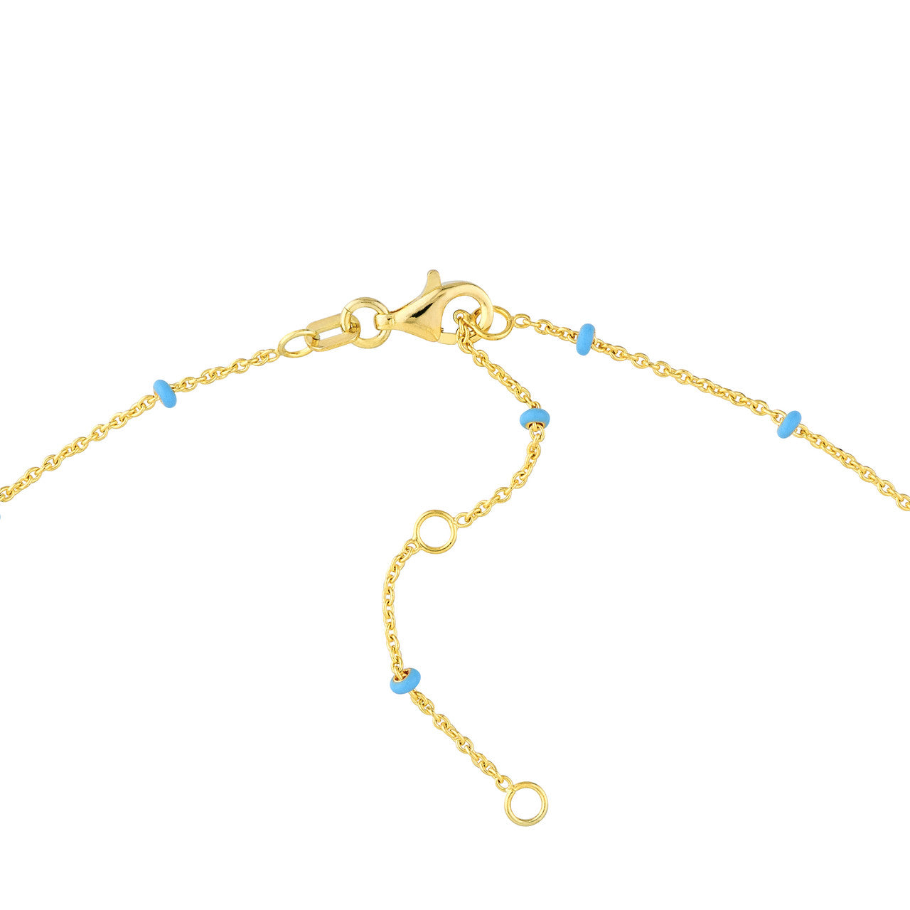 Baby Blue Enamel Bead Saturn Chain