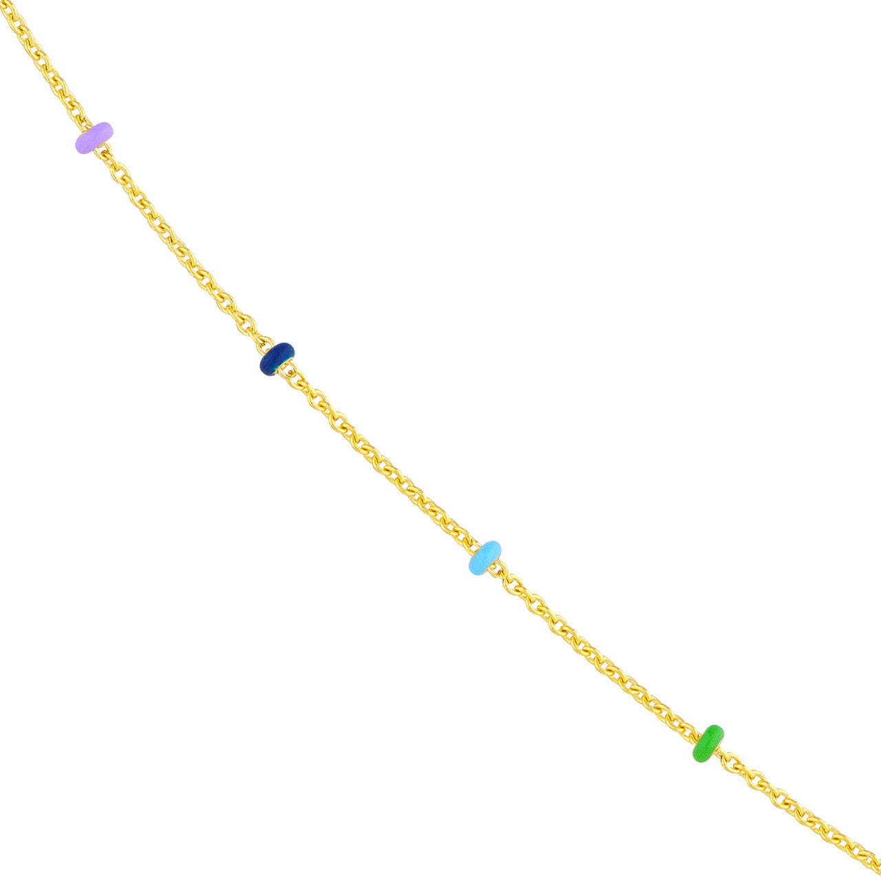 Multi-Colored Enamel Bead Saturn Chain