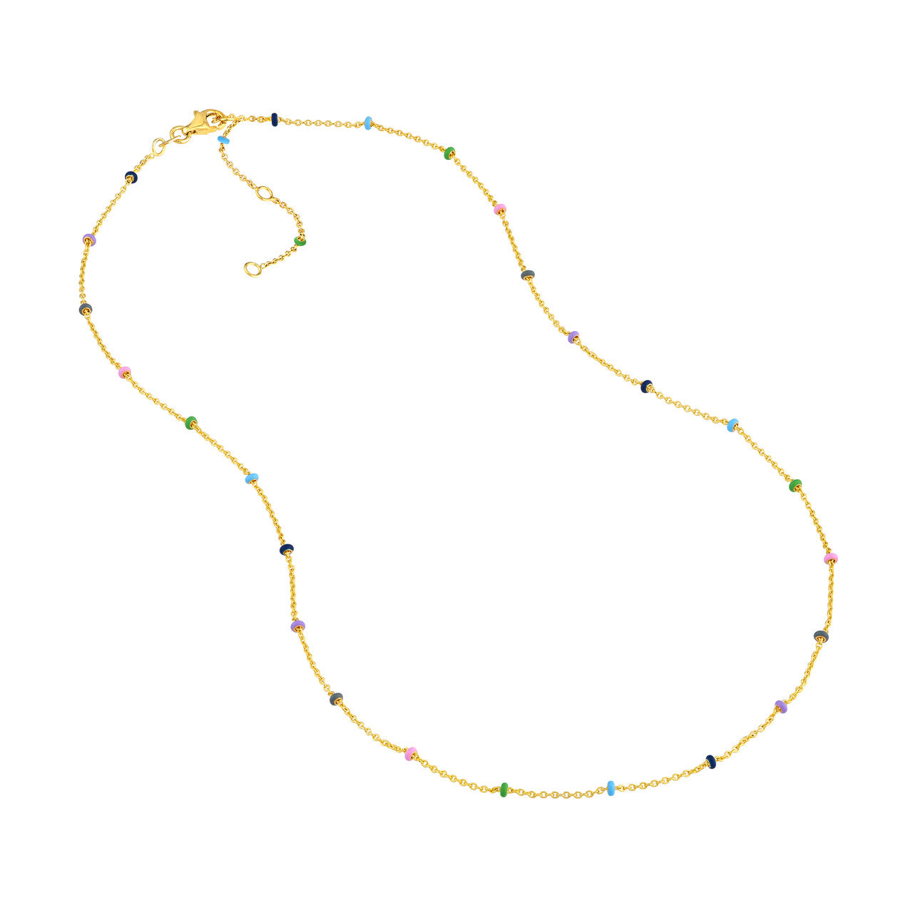 Multi-Colored Enamel Bead Saturn Chain