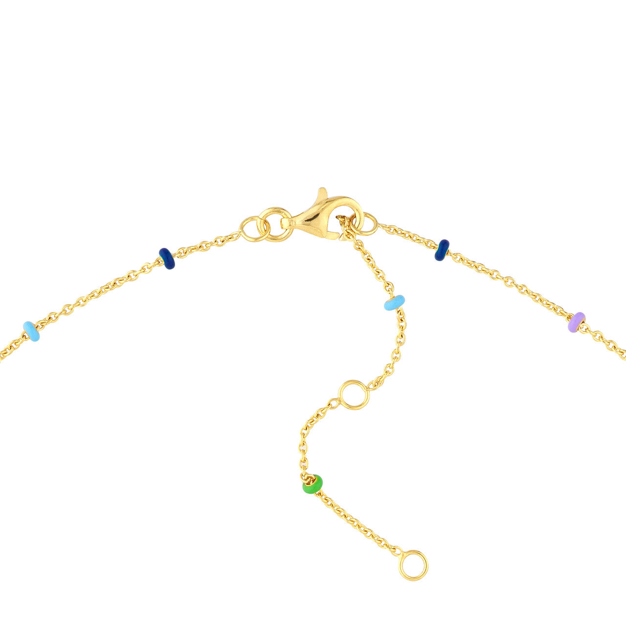 Multi-Colored Enamel Bead Saturn Chain