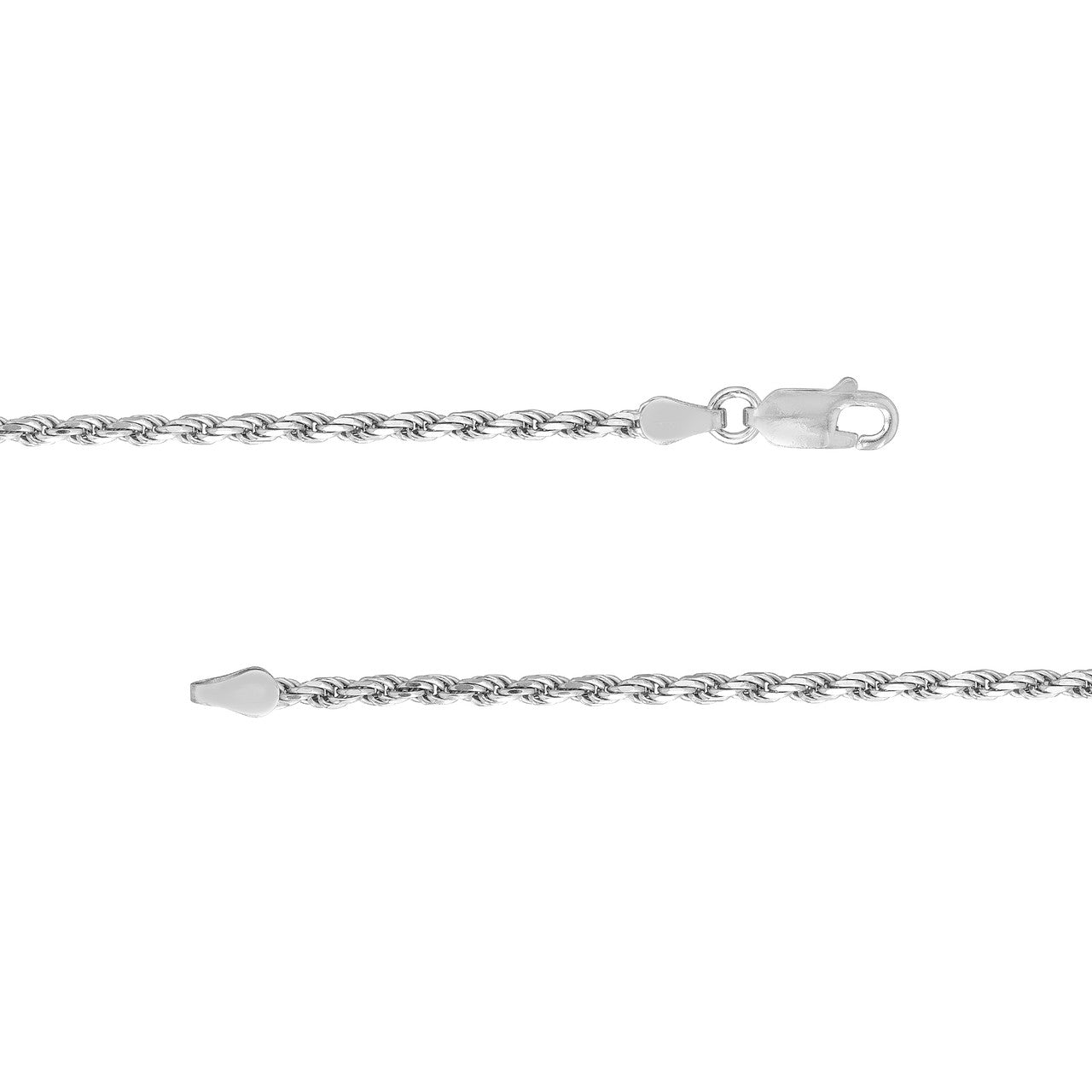 Sterling Silver 2.2mm D/C Rope Chain