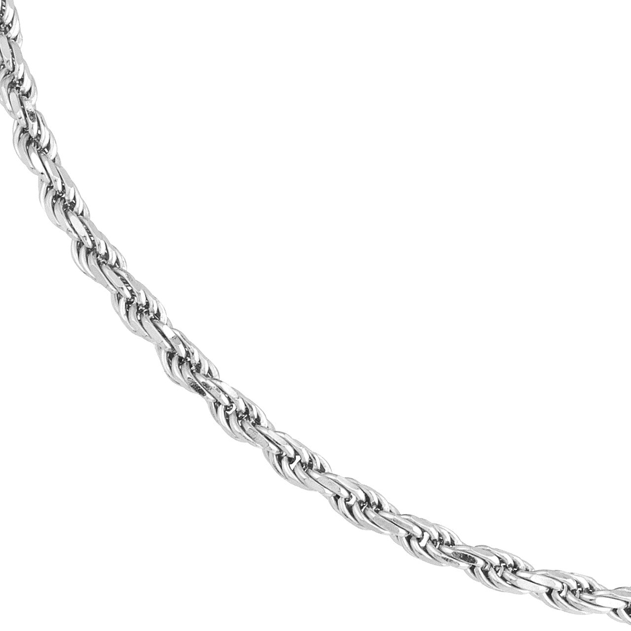 Sterling Silver 2.7mm D/C Rope Chain with Lobster Lock